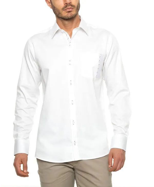 Camisa blanca sport hombre 2025