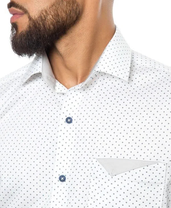 Camisa Sport Cross Blanca Estampada