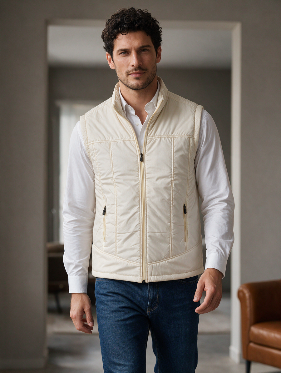 Chaleco Acolchado Marfil