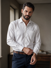 Camisa Formal Dobby Blanco