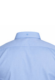 Camisa Casual Manga Larga Azul Cielo con Coderas