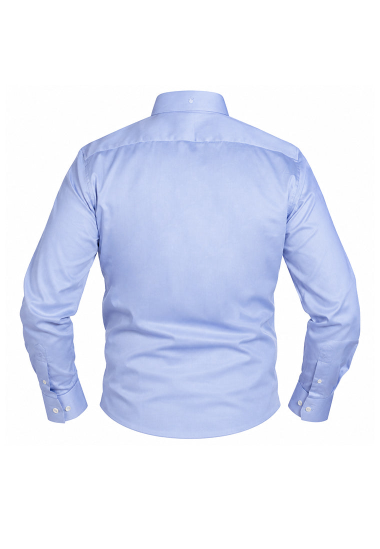 Camisa Casual Manga Larga Azul Medio