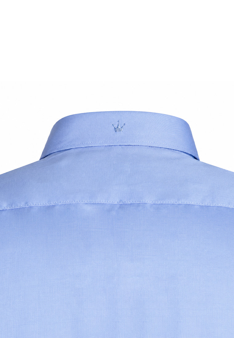 Camisa Casual Manga Larga Azul Medio