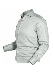 Camisa Casual Manga Larga Verde Claro / Verde Jaspeado