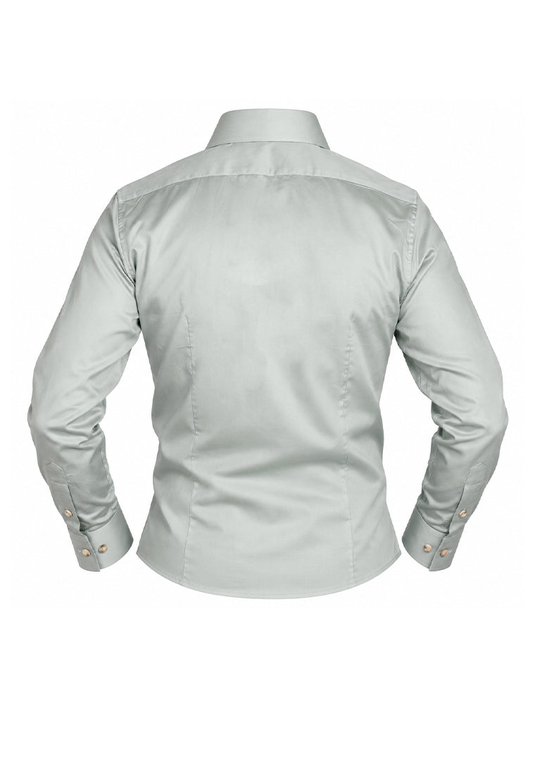 Camisa Casual Manga Larga Verde Claro / Verde Jaspeado