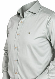 Camisa Casual Manga Larga Verde Claro / Verde Jaspeado