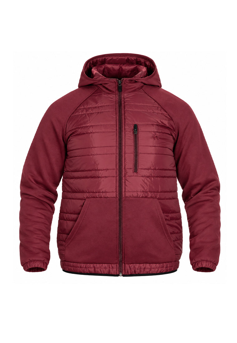 Chaqueta Sport Acolchada con Capucha Vinotinto