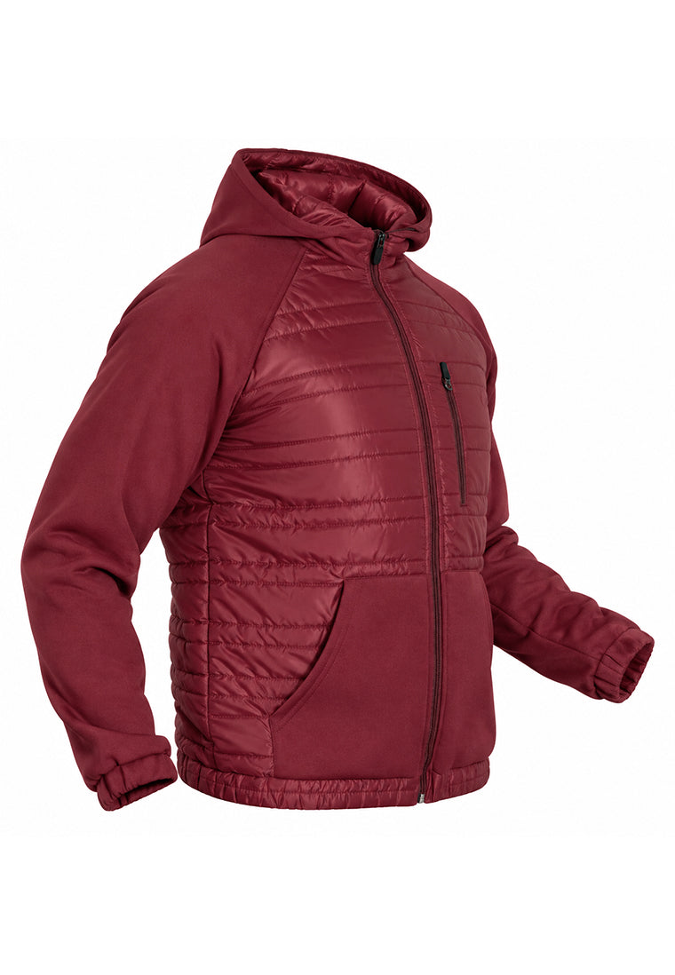 Chaqueta Sport Acolchada con Capucha Vinotinto
