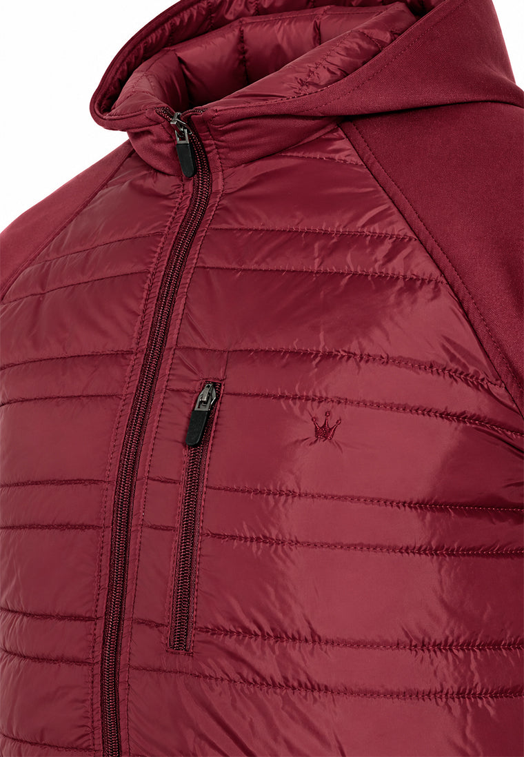 Chaqueta Sport Acolchada con Capucha Vinotinto