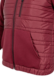 Chaqueta Sport Acolchada con Capucha Vinotinto