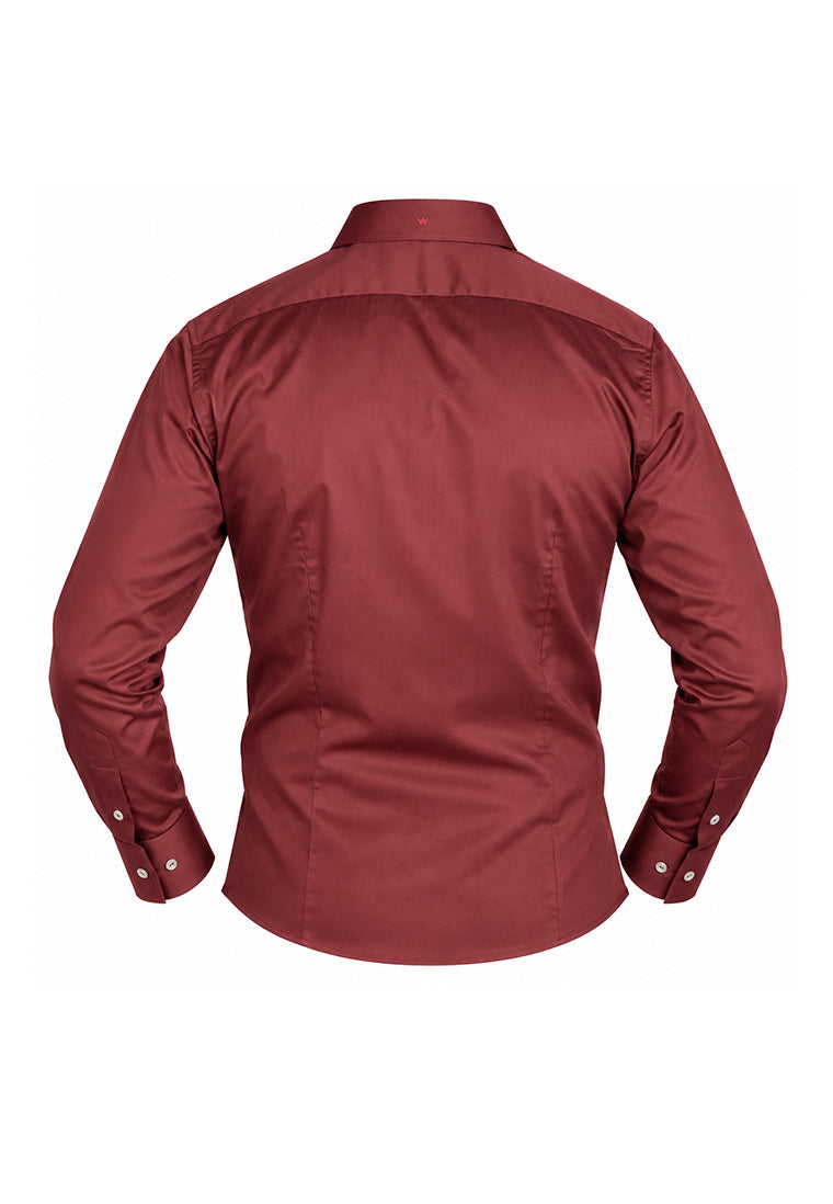 Camisa Casual Manga Larga Vinotinto
