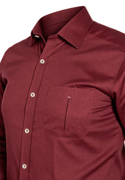 Camisa Casual Manga Larga Vinotinto