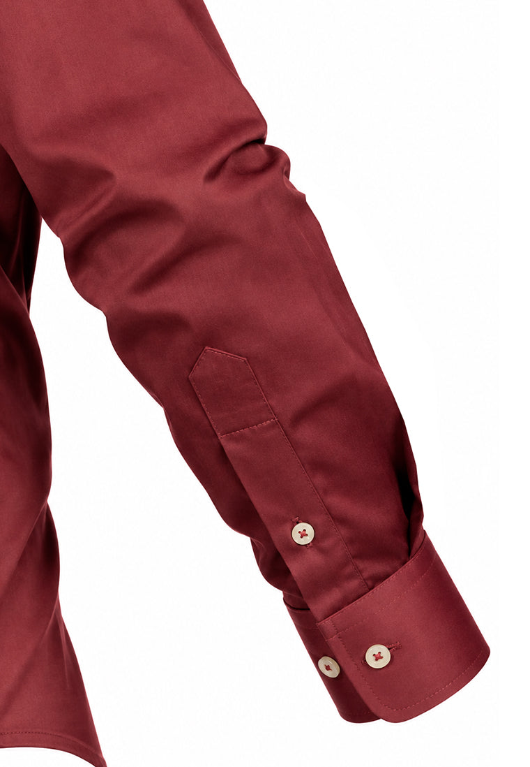 Camisa Casual Manga Larga Vinotinto