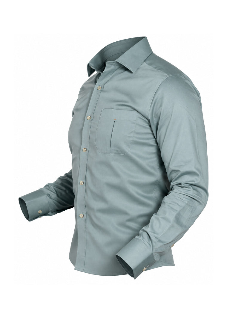 Camisa Casual Manga Larga Verde Salvia