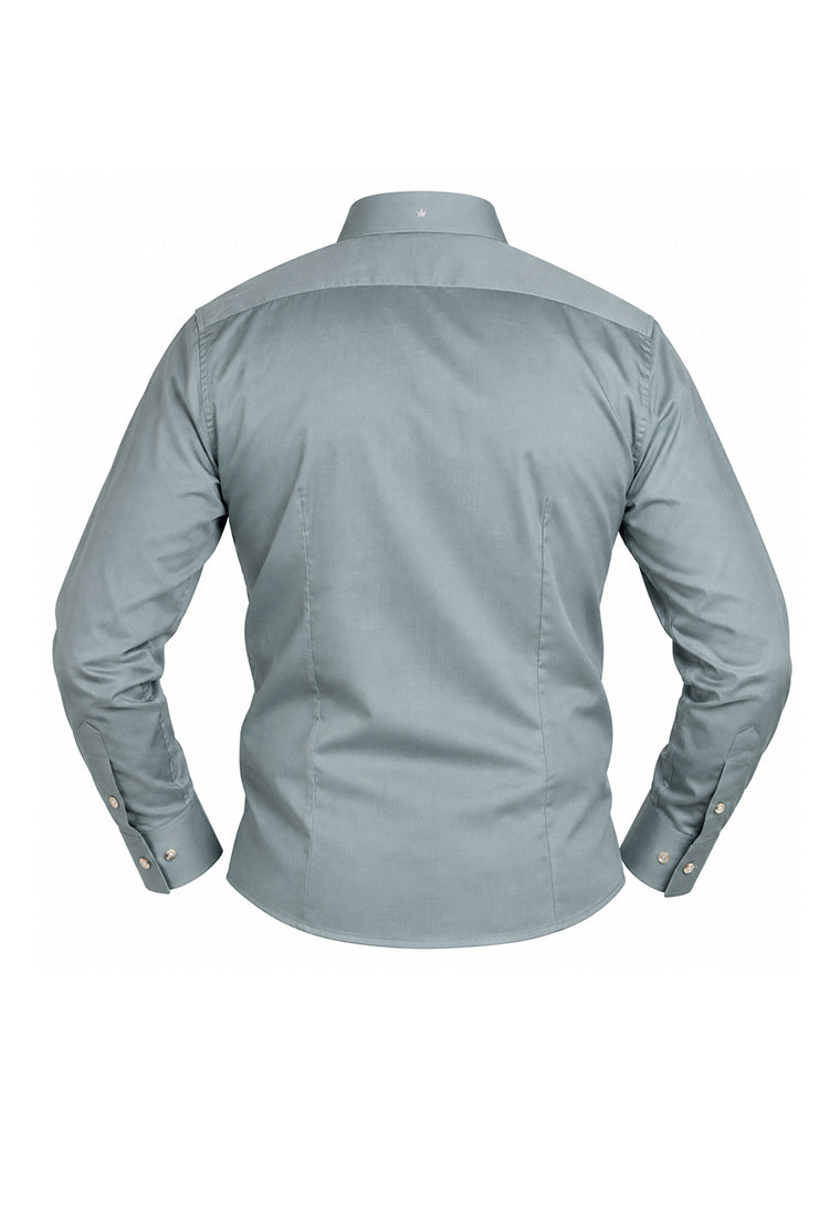 Camisa Casual Manga Larga Verde Salvia