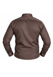 Camisa Sport Manga Larga Café Sólido