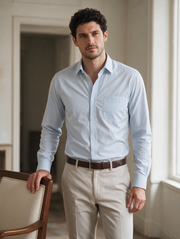 Camisa Formal Corbata Azul Clásico