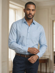 Camisa Formal Corbata Azul Cielo