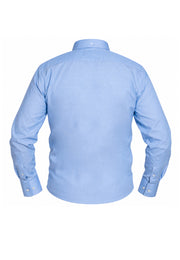 Camisa Casual Manga Larga Azul Celeste Oxford