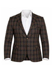 Blazer Sastre Slim Fit en Cuadros Café