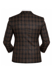 Blazer Sastre Slim Fit en Cuadros Café