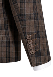 Blazer Sastre Slim Fit en Cuadros Café