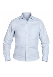 Camisa Casual Manga Larga Azul Texturizada