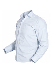 Camisa Casual Manga Larga Azul Texturizada