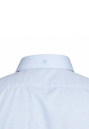 Camisa Casual Manga Larga Azul Texturizada