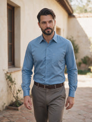 Camisa Formal Corbata Azul Claro