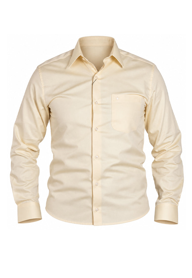 Camisa Formal Corbata Amarillo Pastel