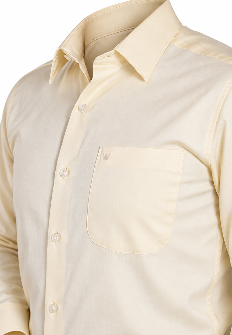 Camisa Formal Corbata Amarillo Pastel