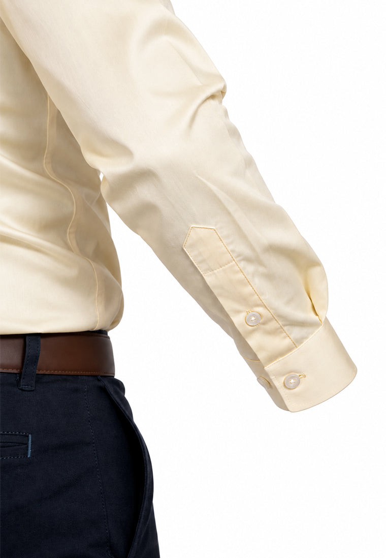 Camisa Formal Corbata Amarillo Pastel