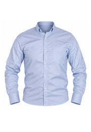 Camisa Sport Manga Larga Azul Jaspeado