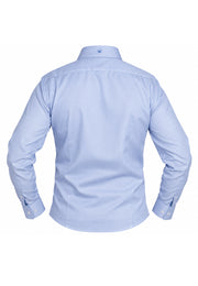 Camisa Sport Manga Larga Azul Jaspeado