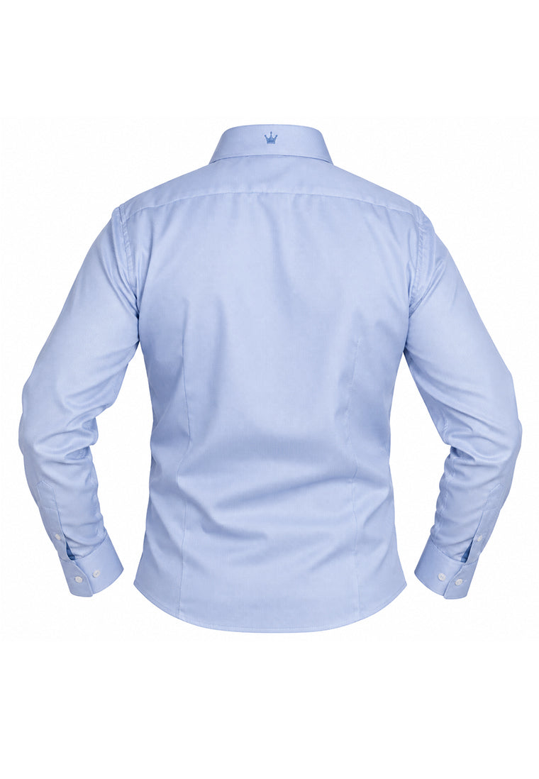 Camisa Sport Manga Larga Azul Jaspeado