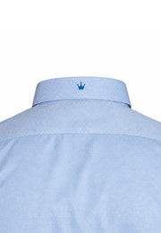 Camisa Sport Manga Larga Azul Jaspeado