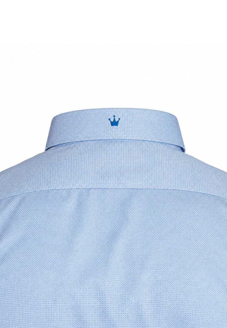 Camisa Sport Manga Larga Azul Jaspeado