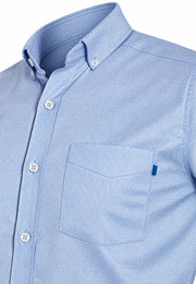 Camisa Sport Manga Larga Azul Jaspeado
