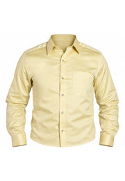 Camisa Formal Corbata Amarillo Claro