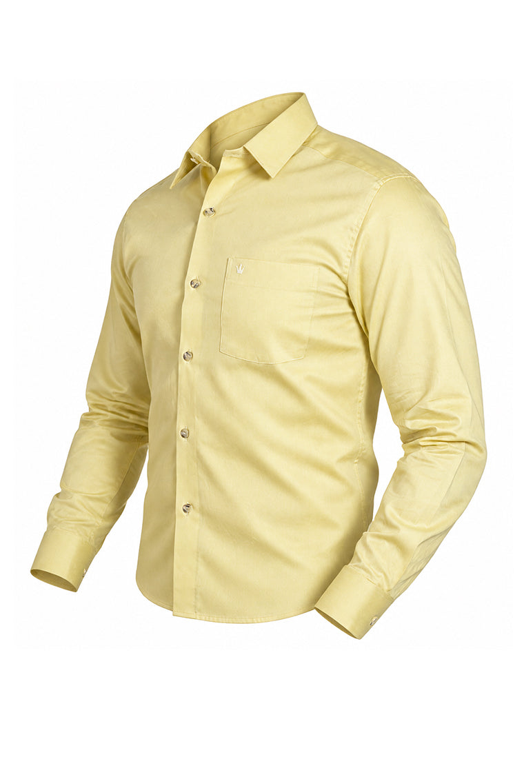 Camisa Formal Corbata Amarillo Claro