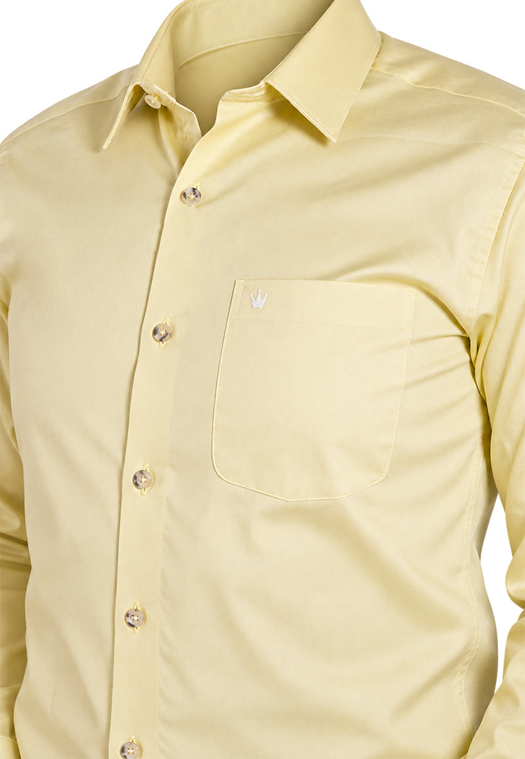 Camisa Formal Corbata Amarillo Claro