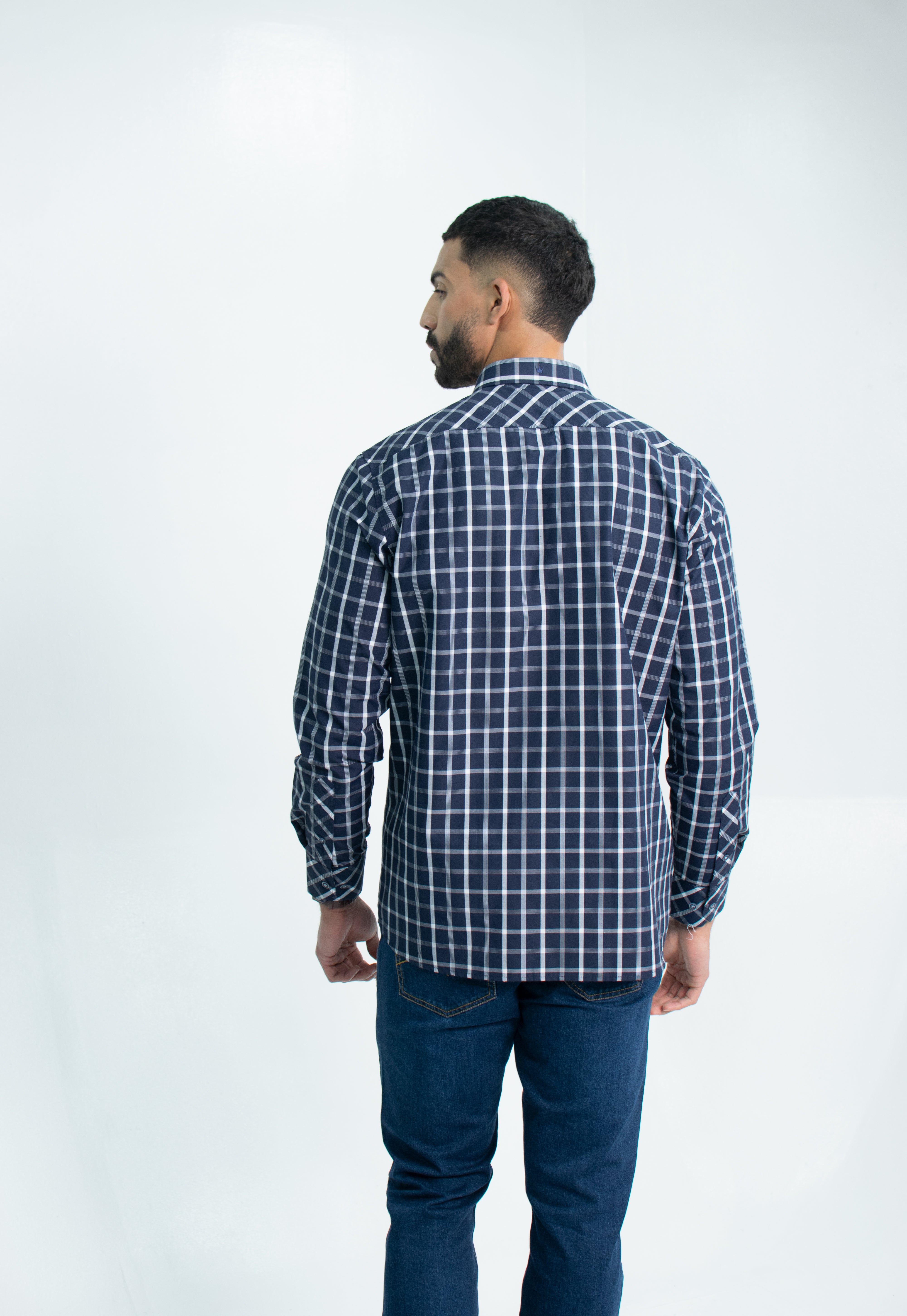 CAMISA SPORT ML PRINT 100% ALGODON NAVY PRINT
