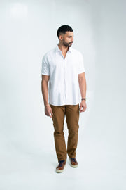 CAMISA BLANCA MANGA CORTA SPORT MC DOBBY 60% POL 40% ALG