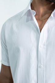 CAMISA BLANCA MANGA CORTA SPORT MC DOBBY 60% POL 40% ALG