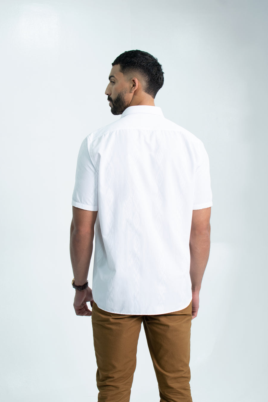 CAMISA BLANCA MANGA CORTA SPORT MC DOBBY 60% POL 40% ALG