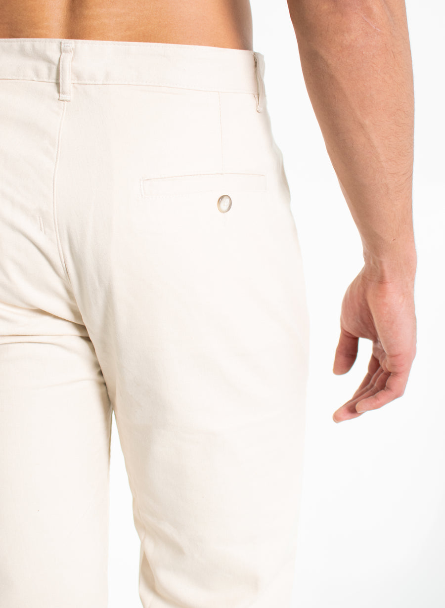 Pantalón de lino color marfi