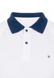 Camiseta Polo Blanco Azul