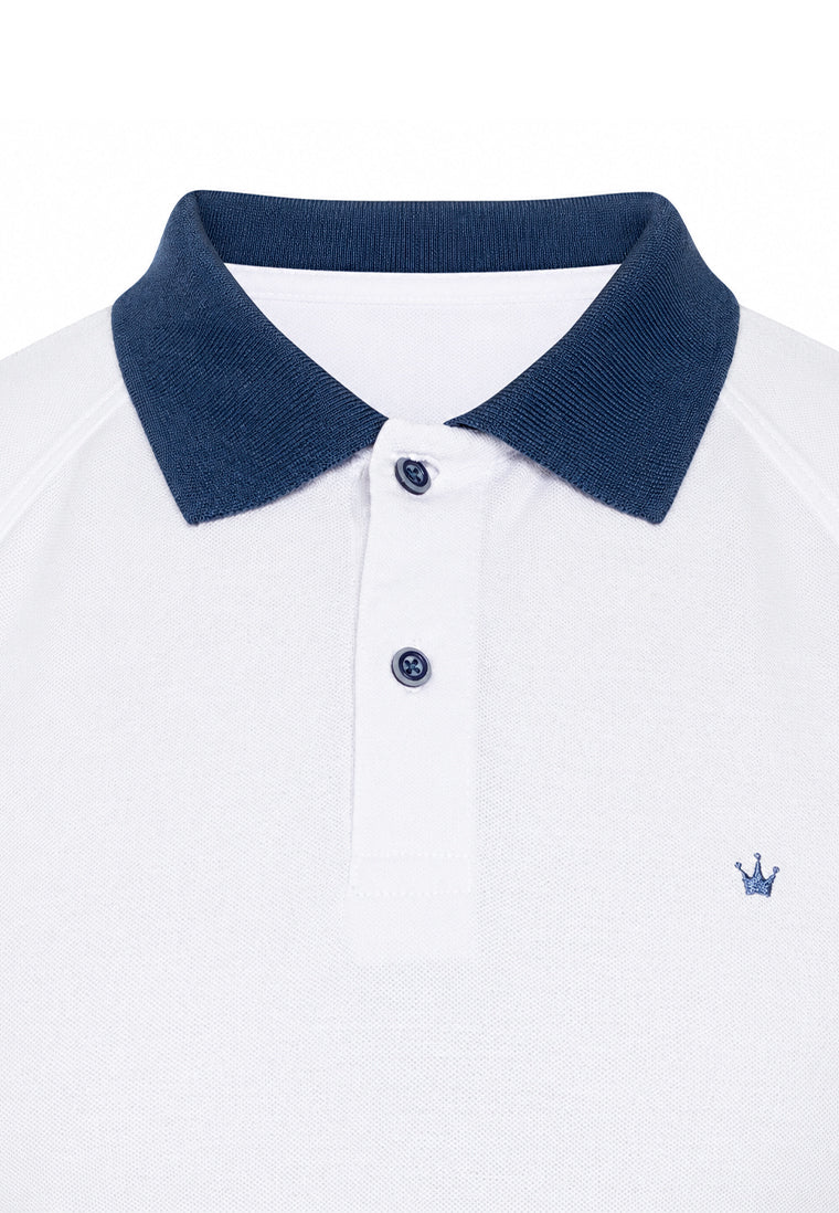 Camiseta Polo Blanco Azul