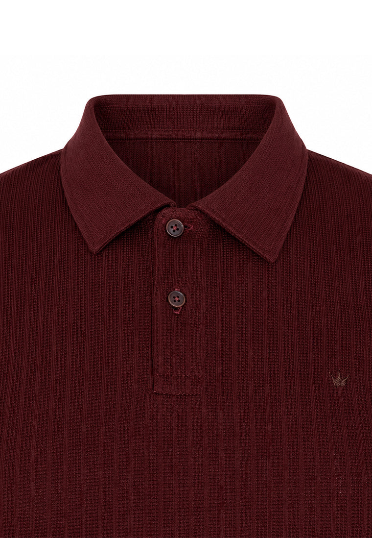 Camiseta Polo Tejida Vinotinto